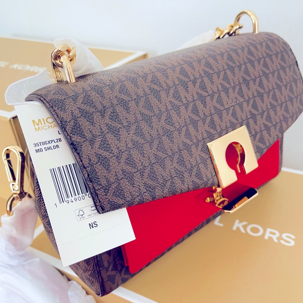 Authentic Michael Kors Lita Medium Crossbody Bag New With Gift Box